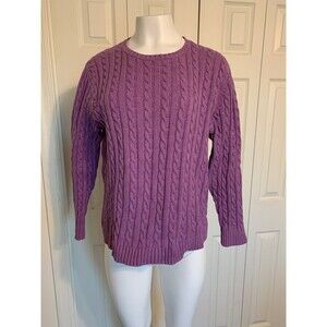 LL Bean Cotton Cable Knit Crewneck Sweater Size 1X